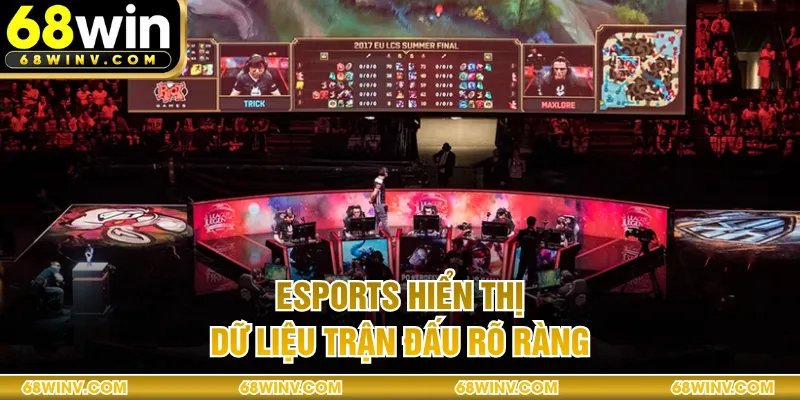 Esports hiển thị dữ liệu trận đấu rõ ràng