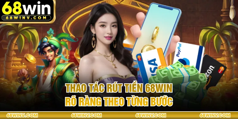 Thao tác rút tiền 68WIN rõ ràng theo từng bước